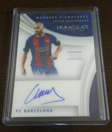 【 2017 PANINI IMMACULATE SOCCER 】 JAVIER MASCHERANO auto /50 直筆サイン FC BARCELONA_1