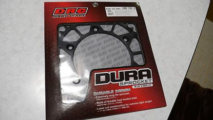 新品 未使用 DR-Z400 ジェベル DRC ディーアールシー デュラスプロケット サイズ：520 43T スチール製 送料510円
