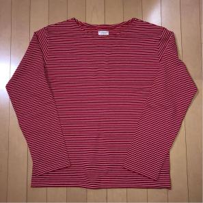 【美品】atlast&co butcherproducts ボートネック カットソー red 40 timeworn clothing アットラスト 初期