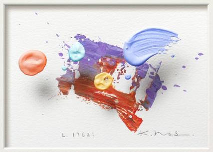 浮遊する筆触 【Layer 17621】 16 x 21cm (額装) ☆ 星 憲司 自然