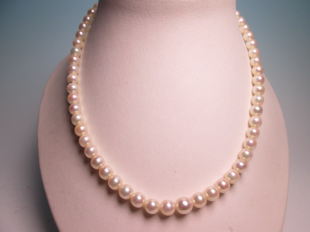 ☆MITSUWA PEARL SILVER 本真珠珠 6，5mm のネックレス ケース付