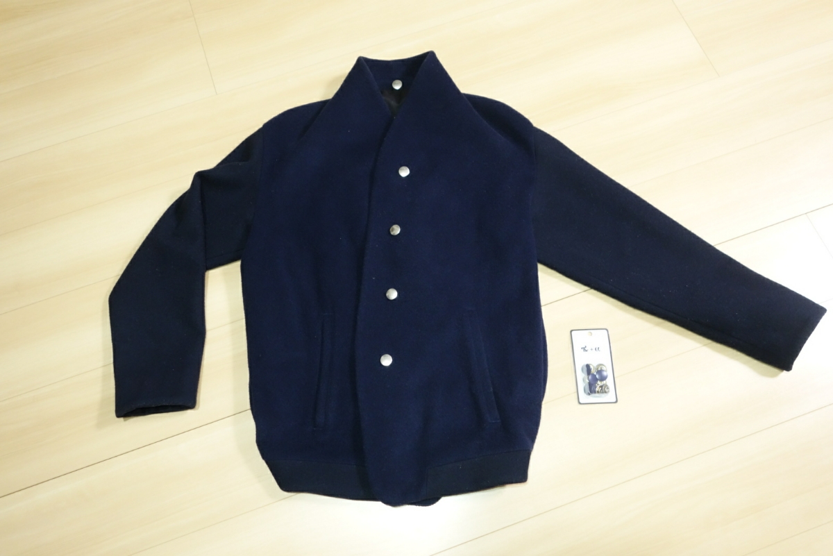 the sakaki スタジャン M ネイビー ウール カシミヤ 替えボタン付き 