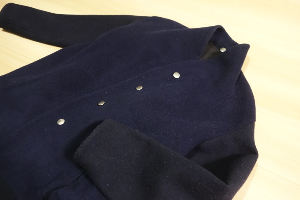 the sakaki スタジャン M ネイビー ウール カシミヤ 替えボタン付き 