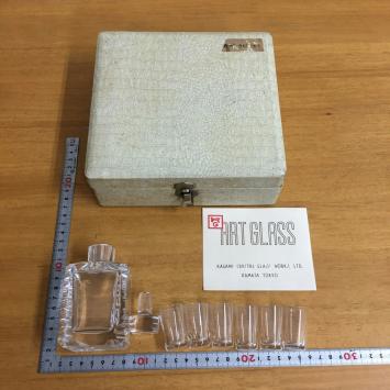 ●ART GLASS クリスタルグラス デキャンタ お猪口（T-94）