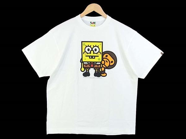 アベイシングエイプ スポンジボブ Tシャツ ホワイト系 XL A BATHING APE 【極上美品】【即決】 u80328112m0017st97