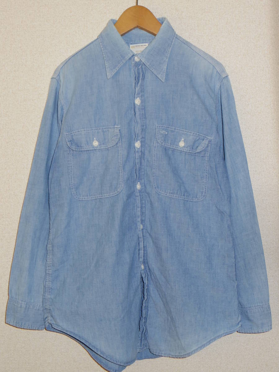 【SALE，人気SALE】 ビンテージ 60s~70s BIG MAC JC Penney コットン シャンブレー ワーク シャツ ブルー BIG MAC JCペニー アメカジ 古着 vintage 50s(Sサイズ)｜売買されたオークション情報、yahooの商品情報をアーカイブ公開 ワークシャツ