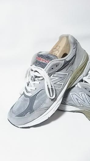衝撃定3万USA製限定!ニューバランス990高級牛革レザー大人のスニーカー希少廃盤灰銀!25.5cm人気の高性能ENCAPソール！信頼のアメリカ製造！