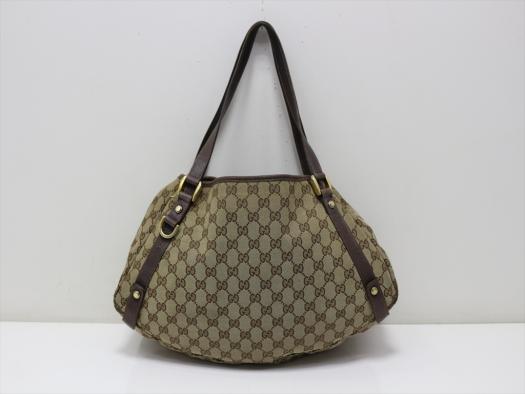 正規【グッチ　GUCCI】ショルダーバッグ　トートバッグ　レディース鞄　GG柄　茶/ブラウン　ウ663