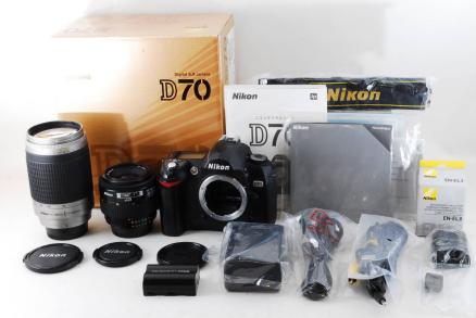 ☆極上品☆ニコン Nikon D70 純正超望遠 Wレンズセット 元箱 付属品