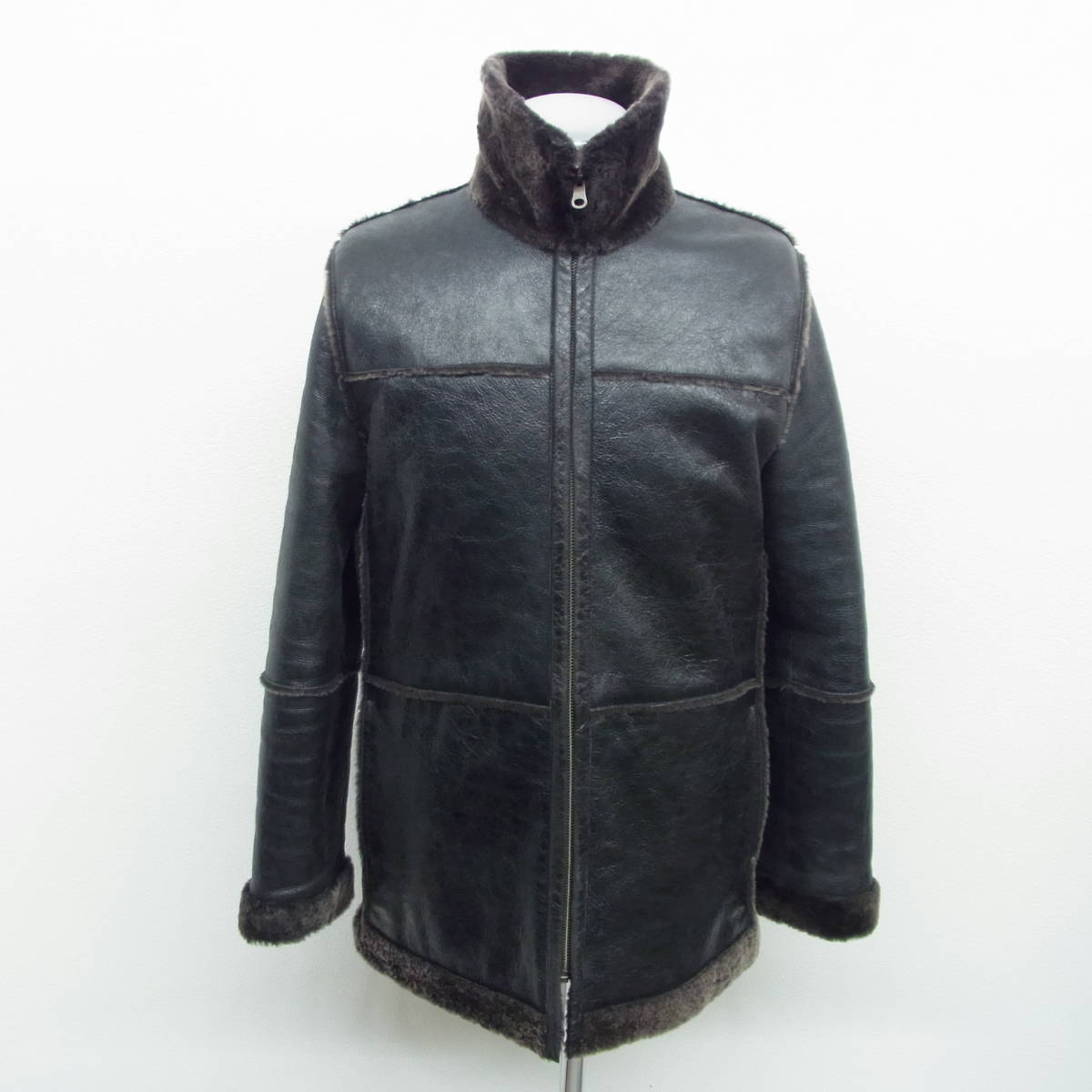 Gabardine K.T ギャバジンケーティー　ムートン 本革 リバーシブル コート ジャケット　11 SIZE　ブラウン ブラック