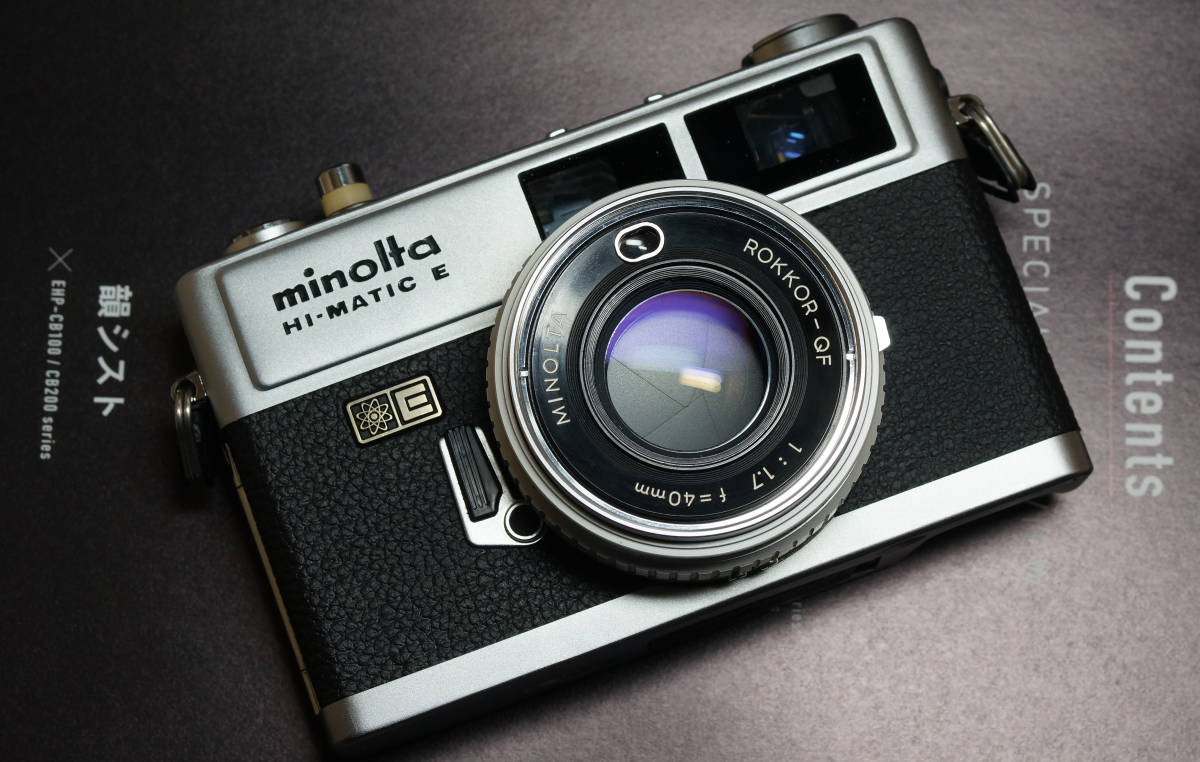 改造レンズ ミノルタ ハイマチックminolta HI-MATIC Eの ROKKOR-QF 
