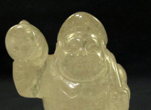 明治期 水晶製 恵比寿大黒天像 一対二体 検 仏教美術神道美術懸仏蔵王