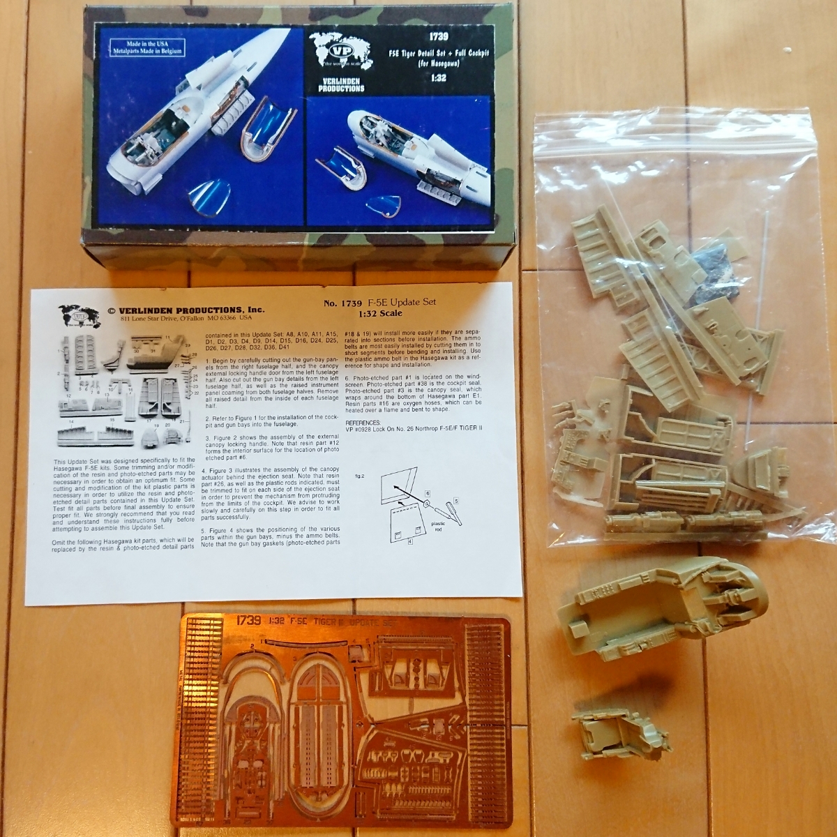 バーリンデン No.1739 1/32 F-5E TigerⅡ ディテールセット + フル・コックピットセット（ハセガワ用）