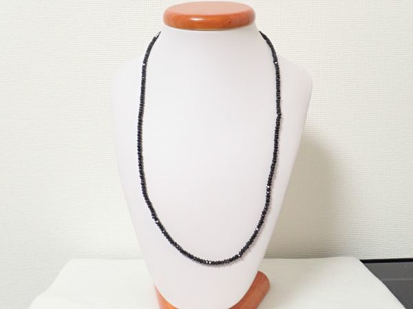 ブラックスピネル ネックレス 約40ct / K18WG ホワイトゴールド 