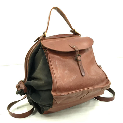 IL BISONTE イルビゾンテ キャンバス×レザー リュック 2wayバッグ 