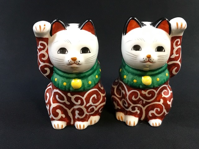 招き猫 陶器製 置物 招き猫 陶器製 縁起物置物