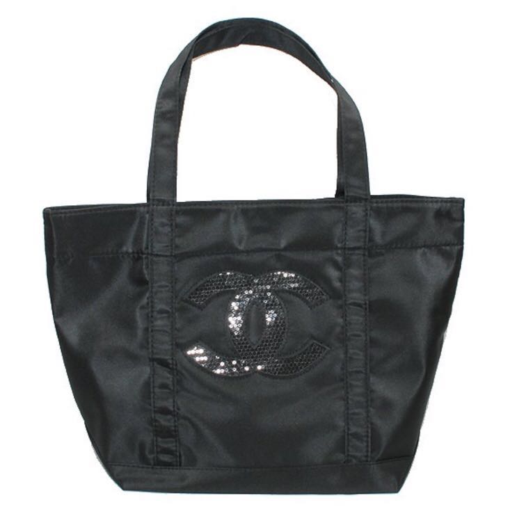 シャネル トートバックノベルティブラック スパンコール 新品 CHANEL 
