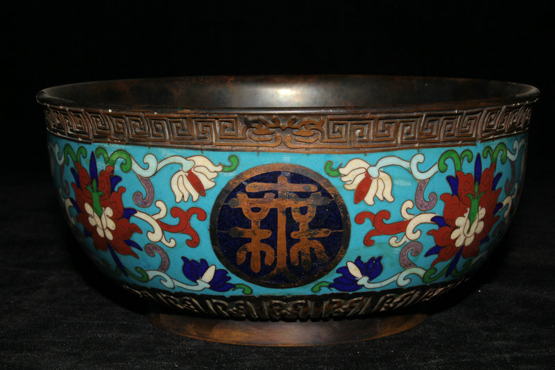 極上珍品 銅胎景泰藍 七寶燒 琺瑯彩 碗 貢碗 文房置物