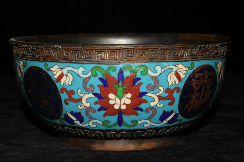 極上珍品 銅胎景泰藍 七寶燒 琺瑯彩 碗 貢碗 文房置物