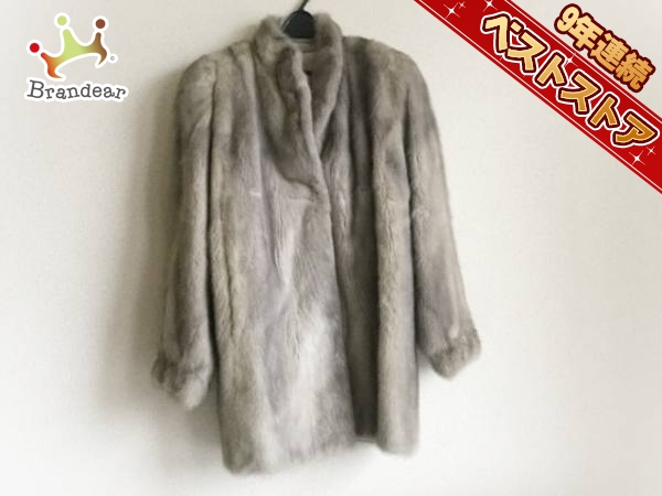 サガミンク SAGA MINK コート サイズ13 L グレー レディース ファー 