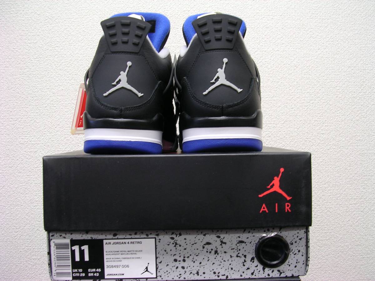 国内正規品 NIKE AIR JORDAN 4 RETRO 黒青 29cm US11 MOTORSPORT 新品 