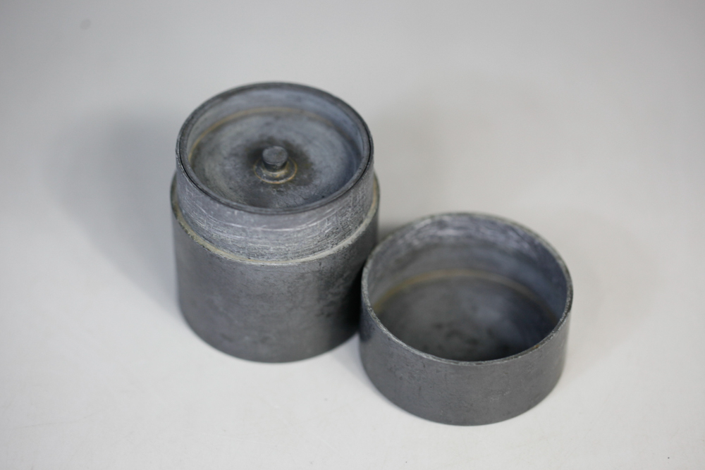 煎茶道具 茶入 茶心壺 古錫 茶壷 茶壺 錫製 在銘 茶道具