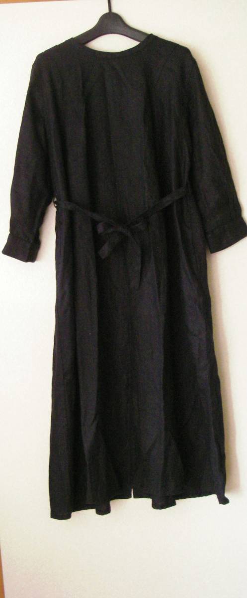 homeworking クラシカルワンピース M-L 黒 麻