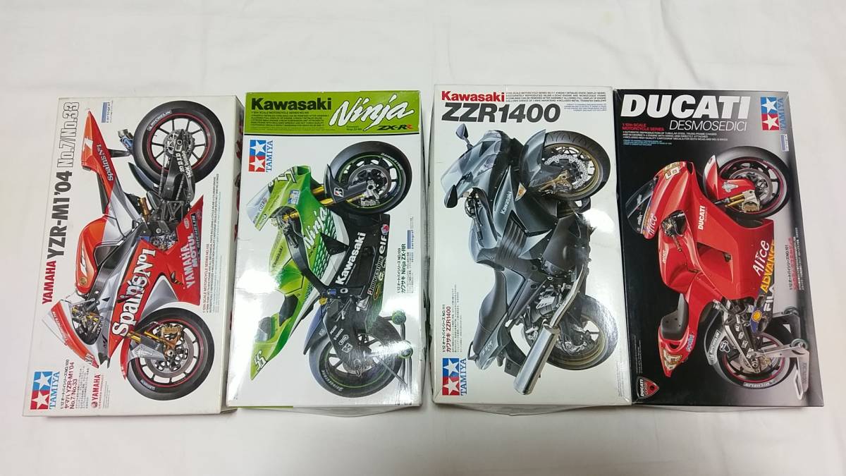 タミヤ 1/12 未組立 バイクプラモ 4個まとめ売り ZZR1400 DUCATI YZR