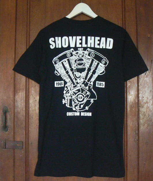L 黒 後 ショベルヘッド Shovelhead ハーレーエンジン柄 モーターサイクル バイク カスタム Tシャツ 半袖 イラスト キャラクター 売買されたオークション情報 Yahooの商品情報をアーカイブ公開 オークファン Aucfan Com