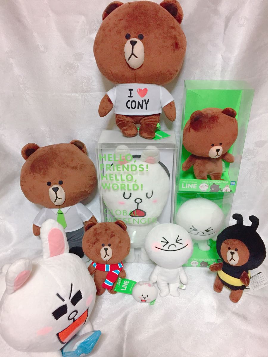 LINE FRIENDS ぬいぐるみ セット ムーン ブラウン コニー ご覧いただき