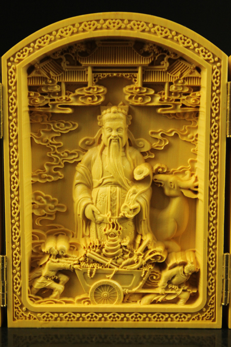 木彫仏像阿弥陀三尊座像 大迫力 柘植材 仏教工芸 財前彫刻 仏師で