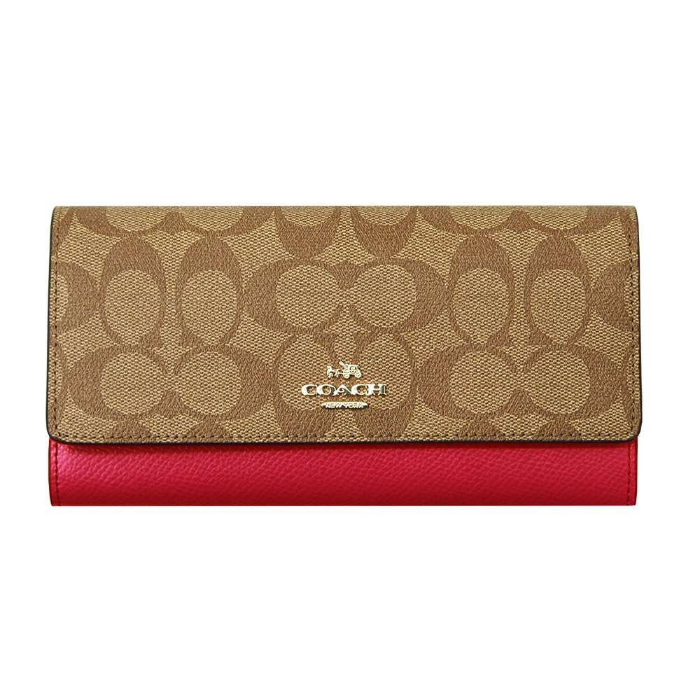 コーチ COACH 長財布 F53763 カーキ×ダリア レディース アウトレット