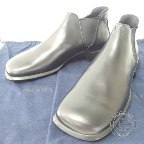 【未使用展示品●即決】PRADA プラダ　黒　サイドゴアブーツ７