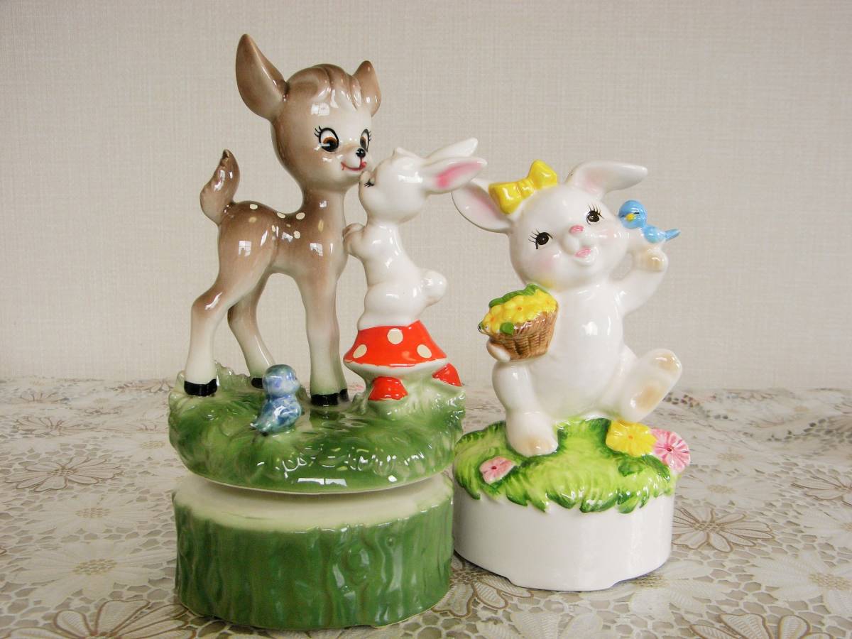 昭和レトロ ヴィンテージ ディズニー バンビ・白い子ウサギ