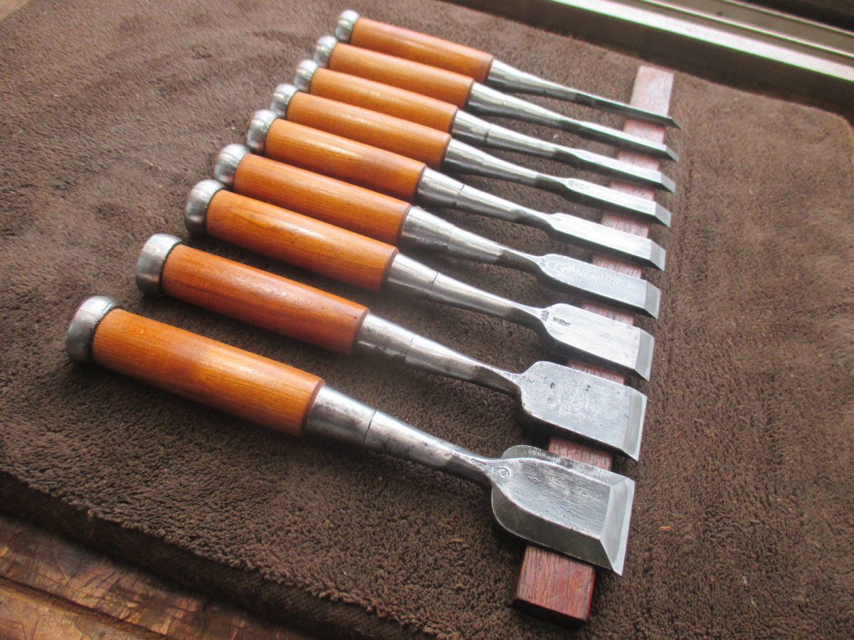 鑿 刃巾 8分 1寸 追入鑿 6分 花梨柄 叩き鑿 寸4 鉄刀木柄 ② 0 1寸 寸 