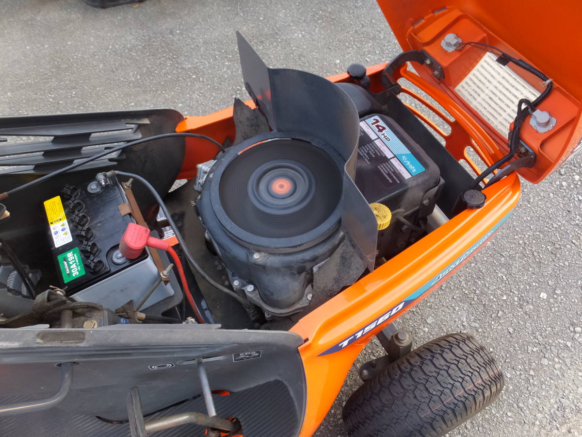 ★乗用芝刈機★　クボタ　T1560 14馬力　セル付き　乗用草刈機　モアー_4