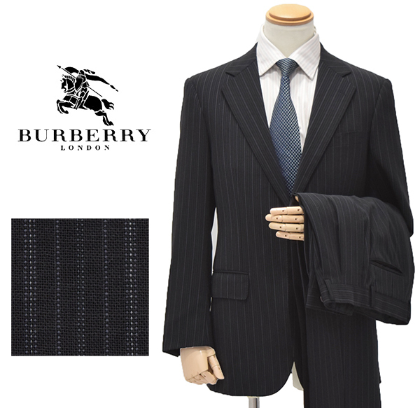  定価10万円 三陽商会 バーバリーロンドン BURBERRY LONDON サマーウール 2B ストライプ柄 シングルスーツ 黒/春夏(スーツ)｜売買されたオークション情報、yahooの商品情報をアーカイブ公開 - オー 男性用