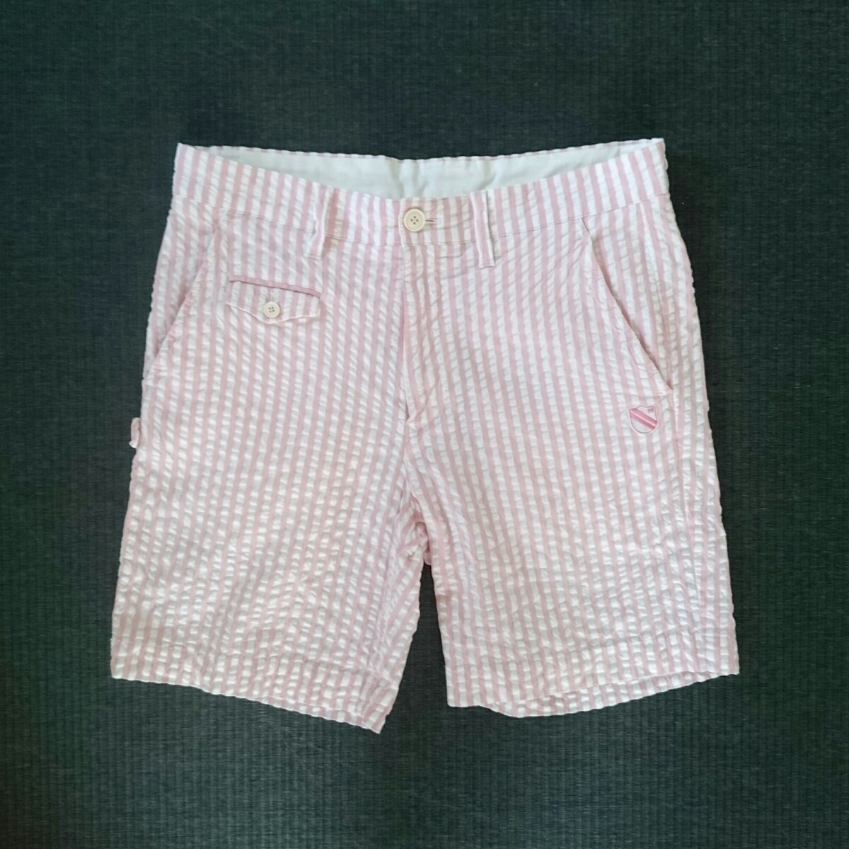 美品 パーリーゲイツ ゴルフ ハーフパンツ ピンク ストライプ 4 M W76~80 ストレッチ 春夏 PEARLY GATES PEARLY GATES メンズ 超美品パーリーゲイツ - レディースゴルフウェア