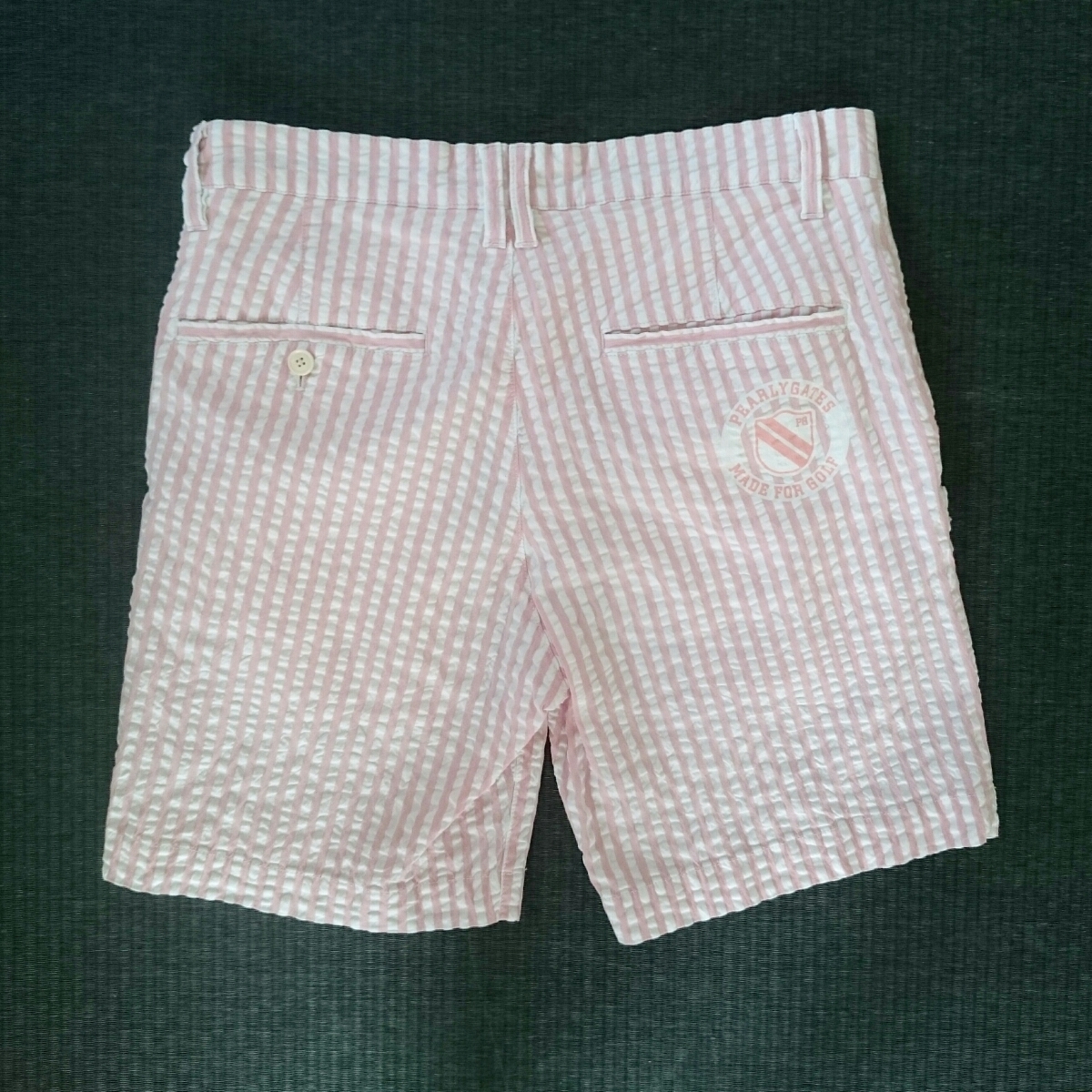 美品 パーリーゲイツ ゴルフ ハーフパンツ ピンク ストライプ 4 M W76~80 ストレッチ 春夏 PEARLY GATES PEARLY GATES メンズ 超美品パーリーゲイツ - レディースゴルフウェア