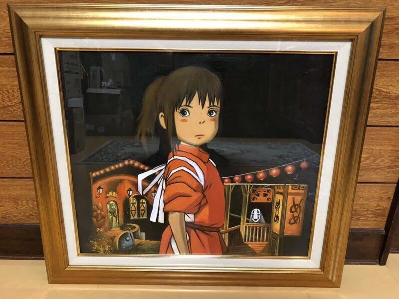 ◇宮崎駿◇千と千尋の神隠し 直筆サイン入り 油彩画 新品高級額付①