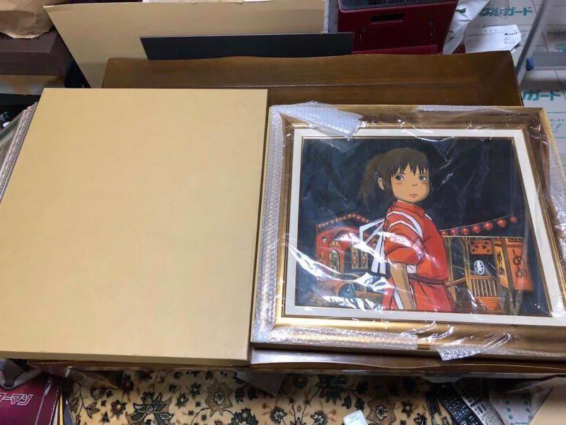 ◇宮崎駿◇千と千尋の神隠し 直筆サイン入り 油彩画 新品高級額付①