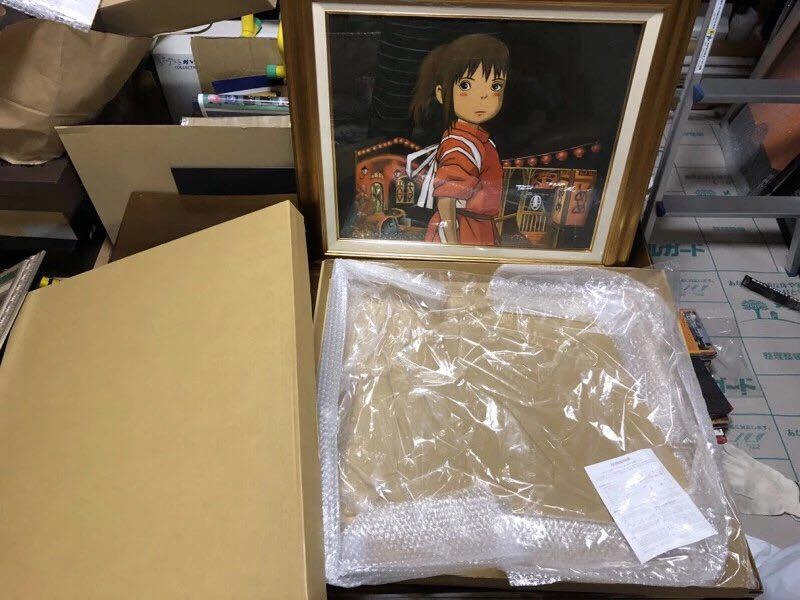 ◇宮崎駿◇千と千尋の神隠し 直筆サイン入り 油彩画 新品高級額付①