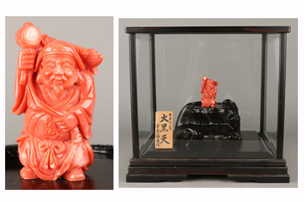 店舗受取り 【新】吉良福竜 桃珊瑚 本珊瑚 置物 鑑別所付き 【公式通販】