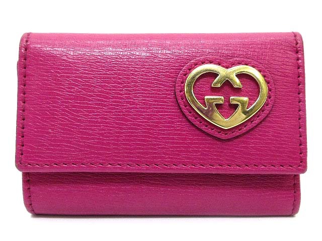 グッチ GUCCI ラブリーハート 6連キーケース レザー 257217 ピンク
