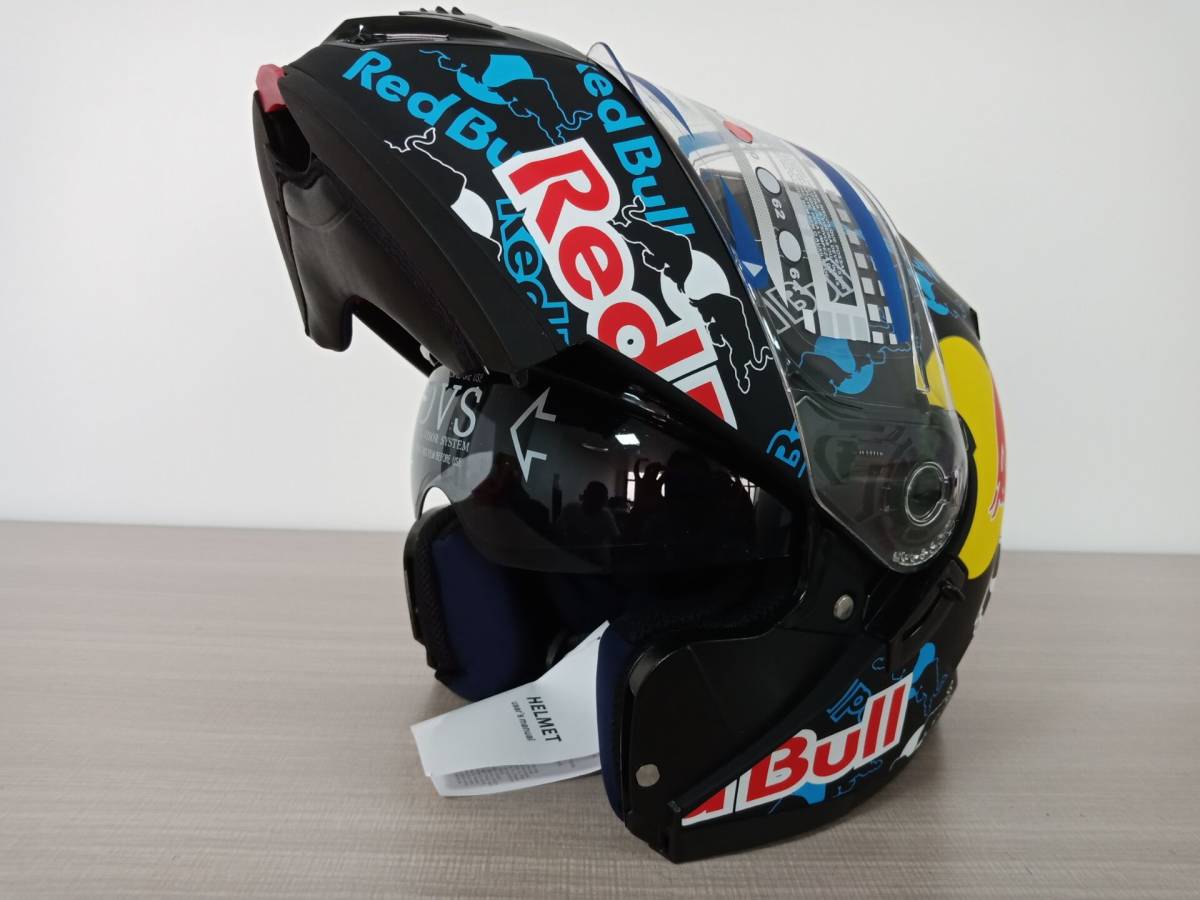 レッドブル 高級レンズ内蔵ダブルレンズフリップアップヘルメットfoxロゴ入り Redbullヘルメット つや消し黒 サイズl Xlサイズ 売買されたオークション情報 Yahooの商品情報をアーカイブ公開 オークファン Aucfan Com