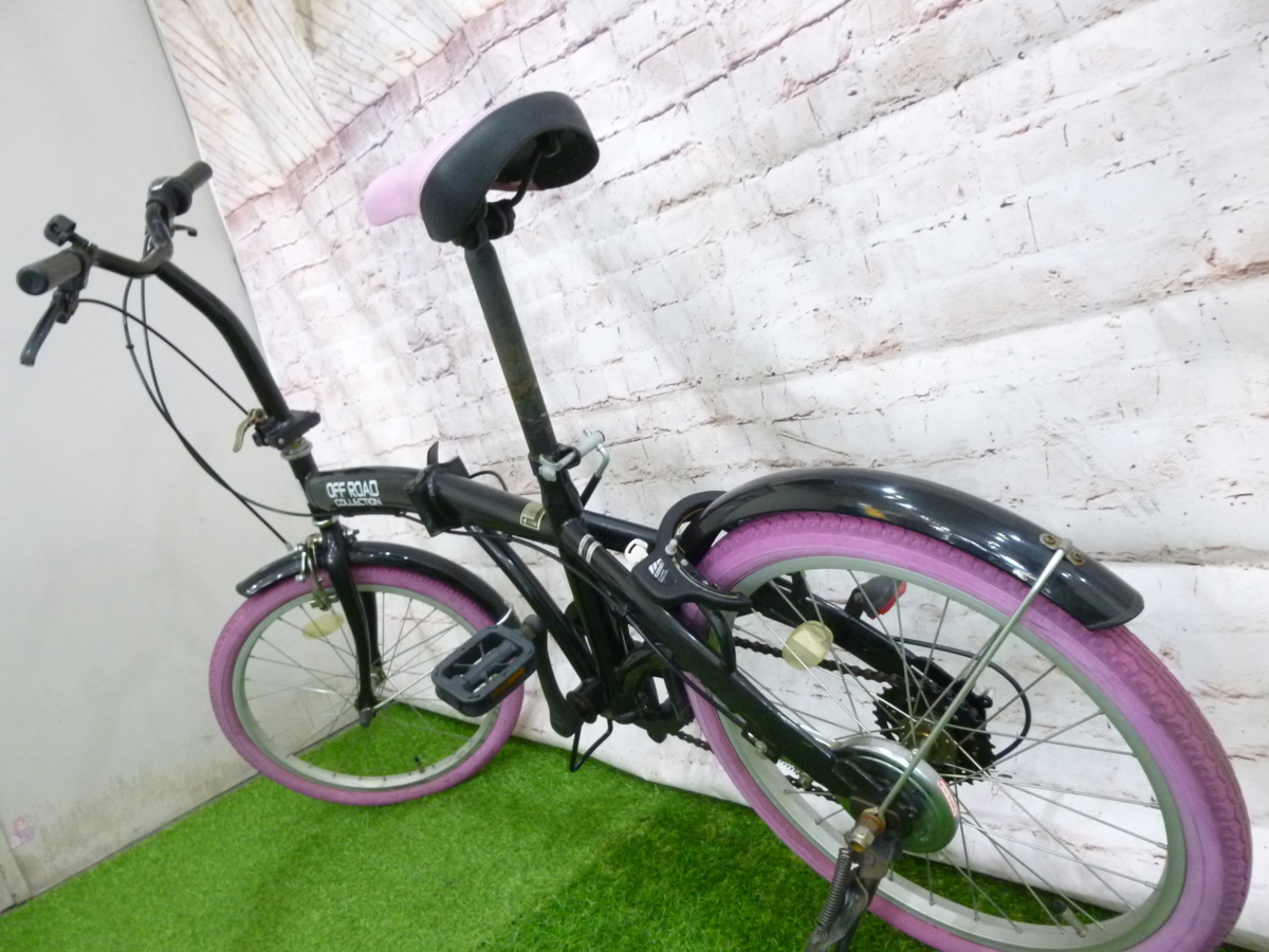 折り畳み自転車 OFF ROAD COLLECTION 1x6 20インチ ピンクカラータイヤ