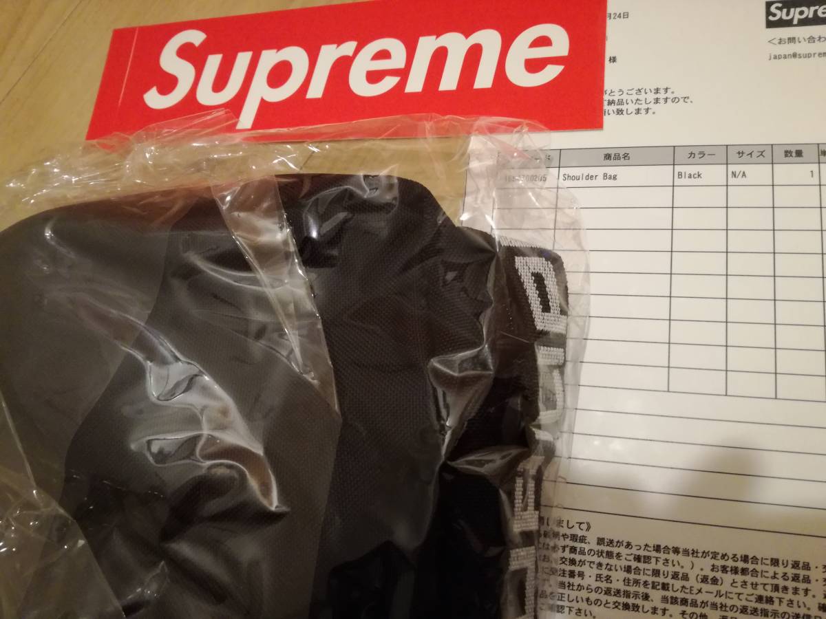 買い卸値 supreme 18ss ショルダーバッグ 黒 ステッカー 納品書 【公式 