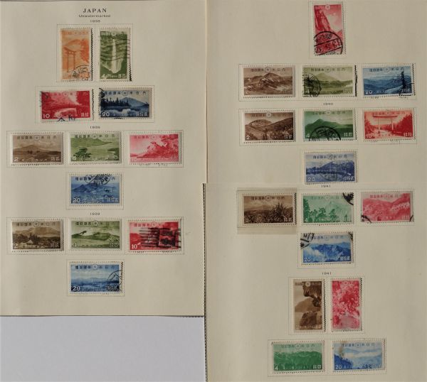 【コレクション!!】⑥ 戦前発行旧国立公園28種 リーフ貼未・済 型価3.9万円