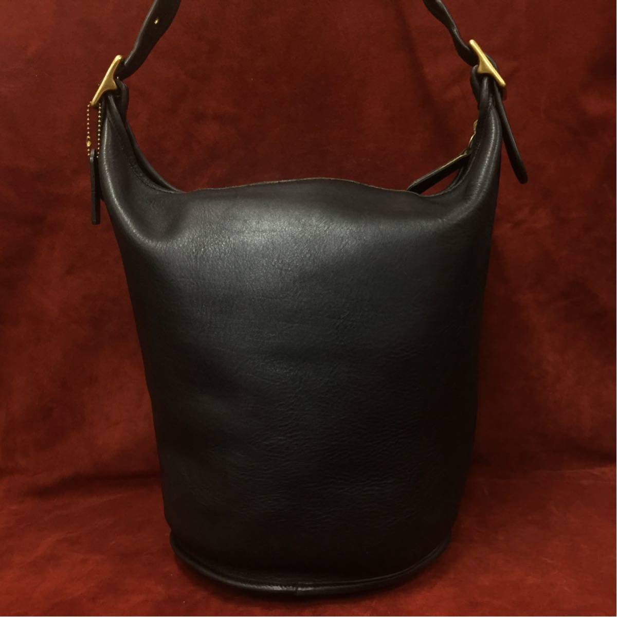 美品】オールドコーチ ショルダーバッグ レザー黒 美品・稀少】COACH 