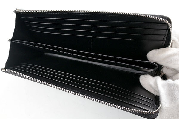 【和遊館】SHB678　シャイニークロコダイル使用高級長財布・小銭入れ２点セット　ブラック